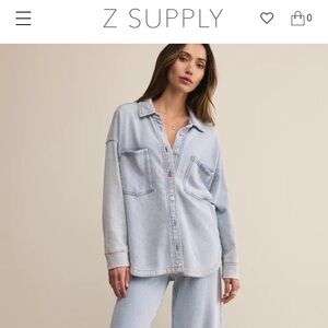 Z-SUPPLY ALL DAY KNIT DENIM JACKET - WASHED INDIGO